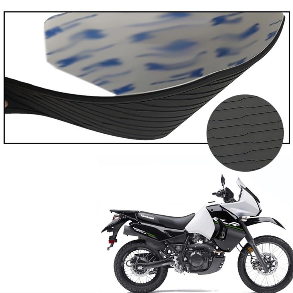 Non-Slip Side Tank Pads / Stickers For Kawasaki KLR 650 (2017-2018 Models) - Black Rubber