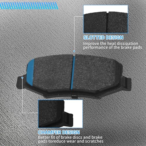 Image of Brake Pads Rear Set Compatible with Dodge Nitro, Jeep Liberty Wrangler, Jeep Wrangler JK Automotive Replacement Rear Brakes Semi-Metallic D1274