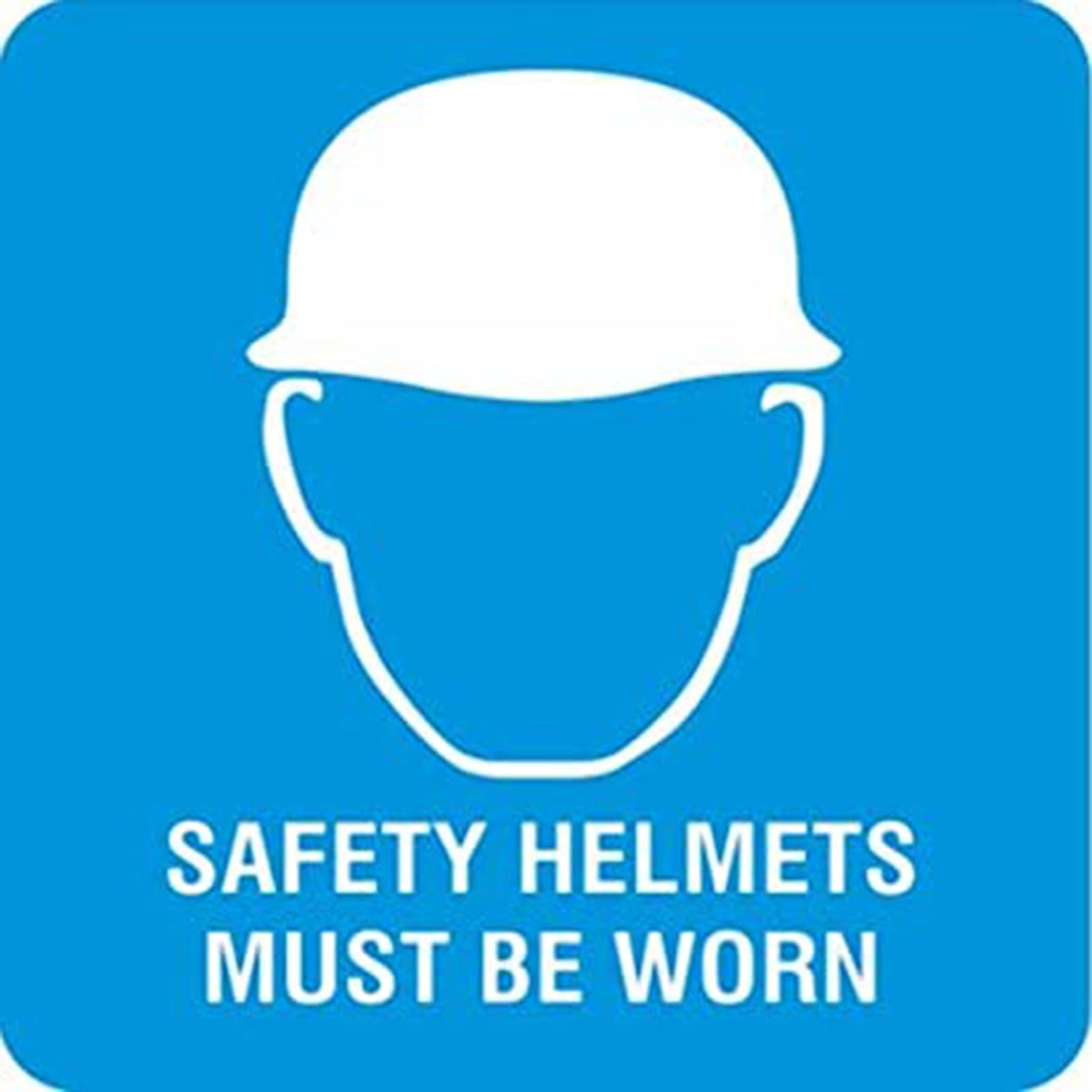 eSplanade Safety Helmet Sign Decal Sticker - Easy to Mount Weather Resistant Long Lasting Ink Size (5" x 5")