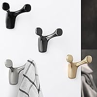 Vista 7 de Ganchos de pared para abrigos, ganchos de puerta, 4 paquetes de ganchos modernos de doble punta, ganchos de bata resistentes para colgar toallas