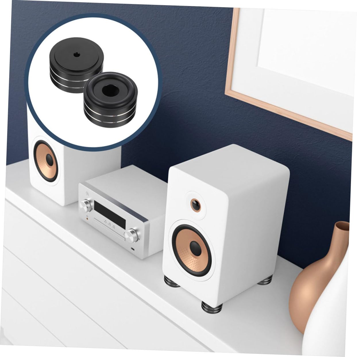 SHINEOFI 4pezzi Cuscinetti Isolanti Acustici Per Altoparlanti Base in Per Giradischi Tappetini Antivibranti Per Audio Cuscinetti Insonorizzati Per Subwoofer Piedini Isolanti Per