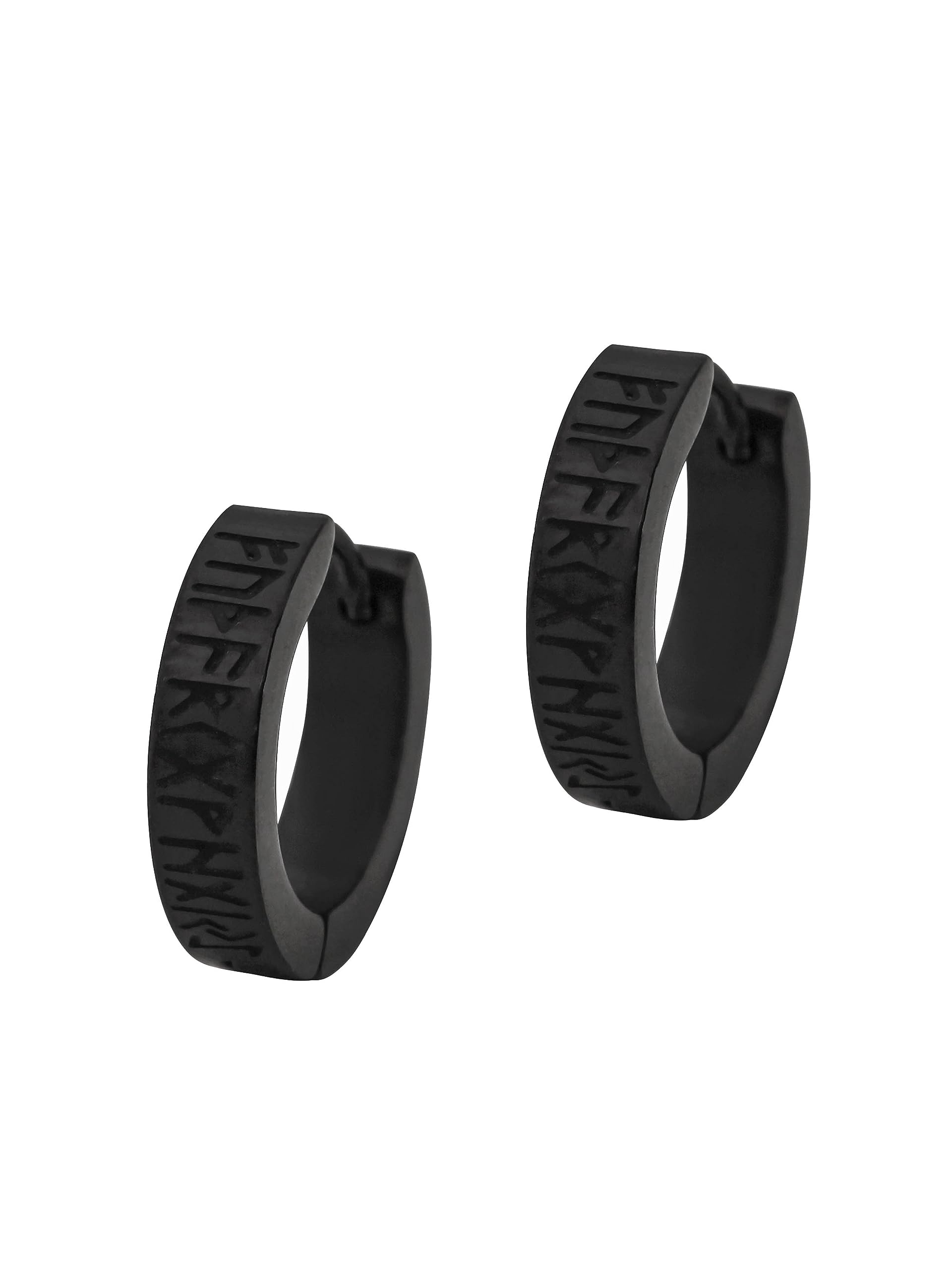 HAQUIL Stainless Steel Viking Rune Hoop Earrings, Viking Jewelry Gift for Men and Women