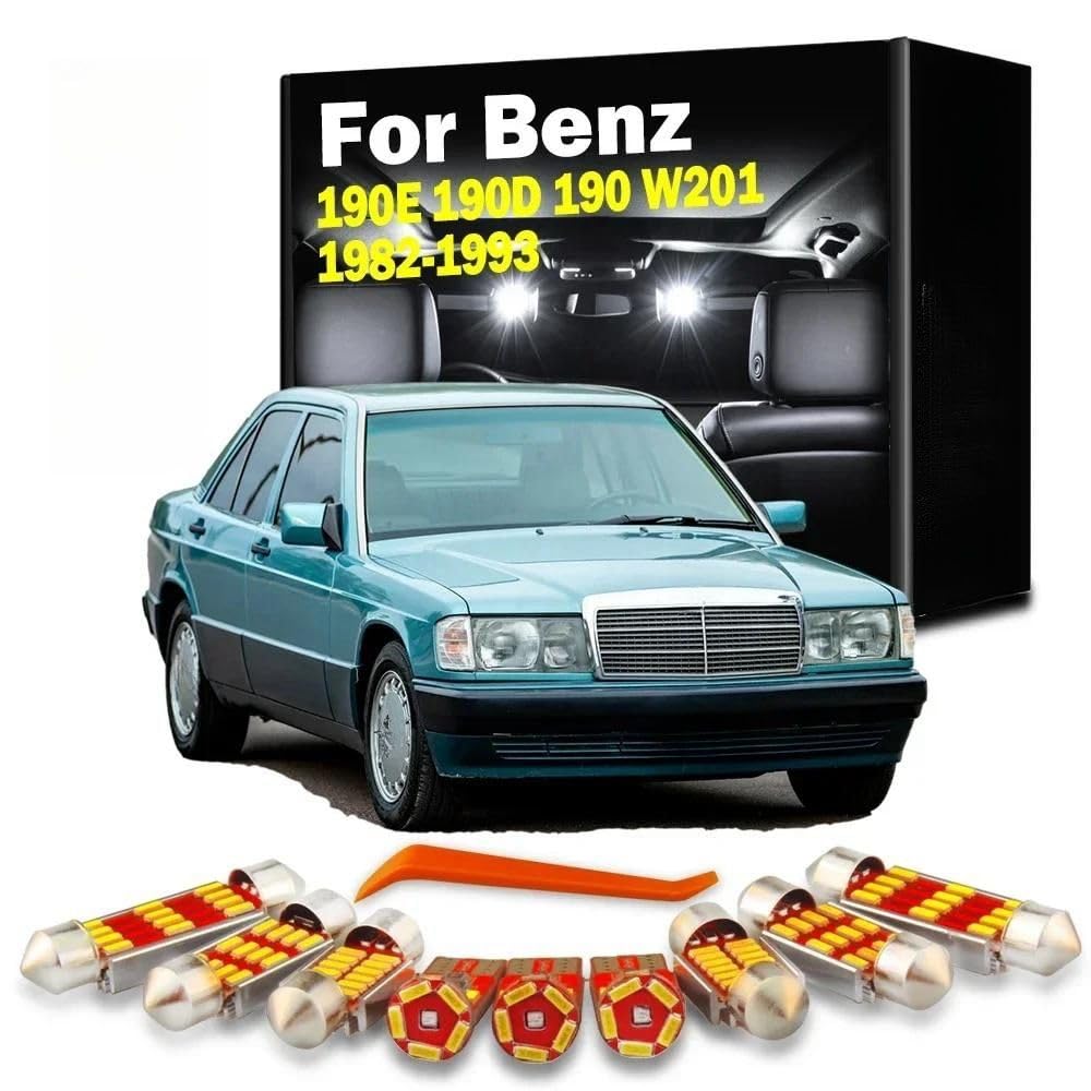 Kit de 14 Bombillas LED para luz de Techo Interior, para Mercedes Benz 190E 190D 190 W201 1982-1989 1990 1991 1992 1993, Accesorios para Coche