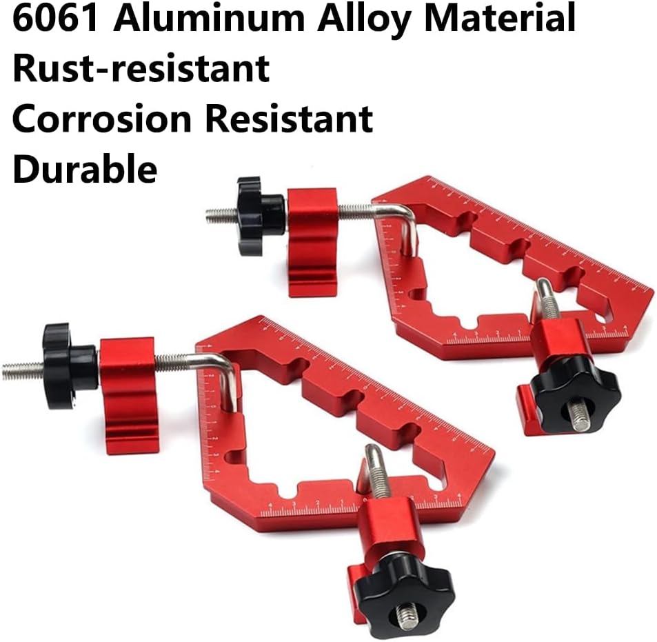 SEIWEI 2 Pack 45&90 Degree Right Angle Clamp Set for Woodworking Multifunction Precision Positioning Square Clamp for Carpenter, Corner Clamping Square Tool