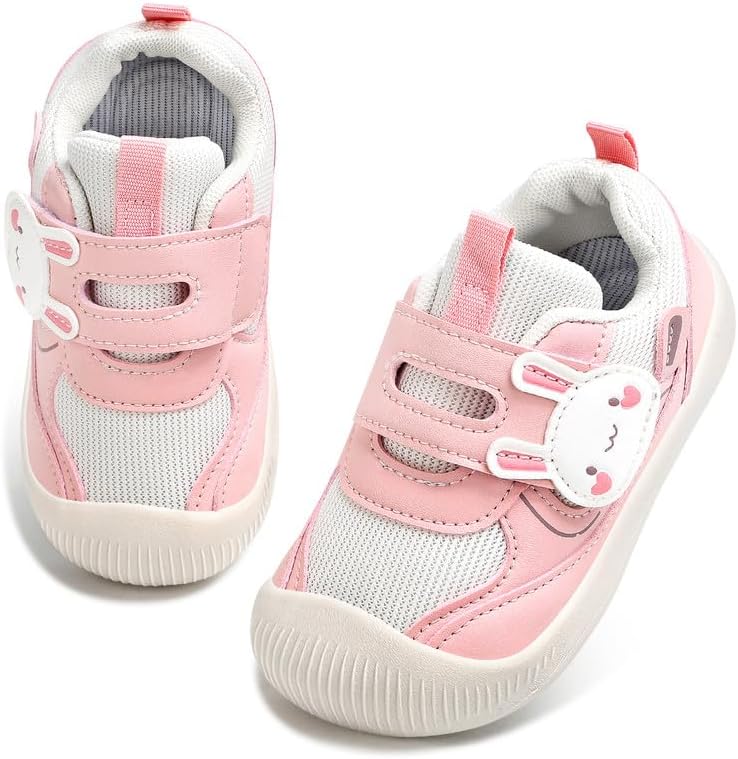 DEEKEY Toddler Boys Girls Tennis Shoes Unisex Kids Slip on Wide Barefoot Shoes Breathable First Walking Shoes Non Slip Lightweight Baby Sneakers Athletic Outdoor Running Shoe with Hook and Loops - Image 4