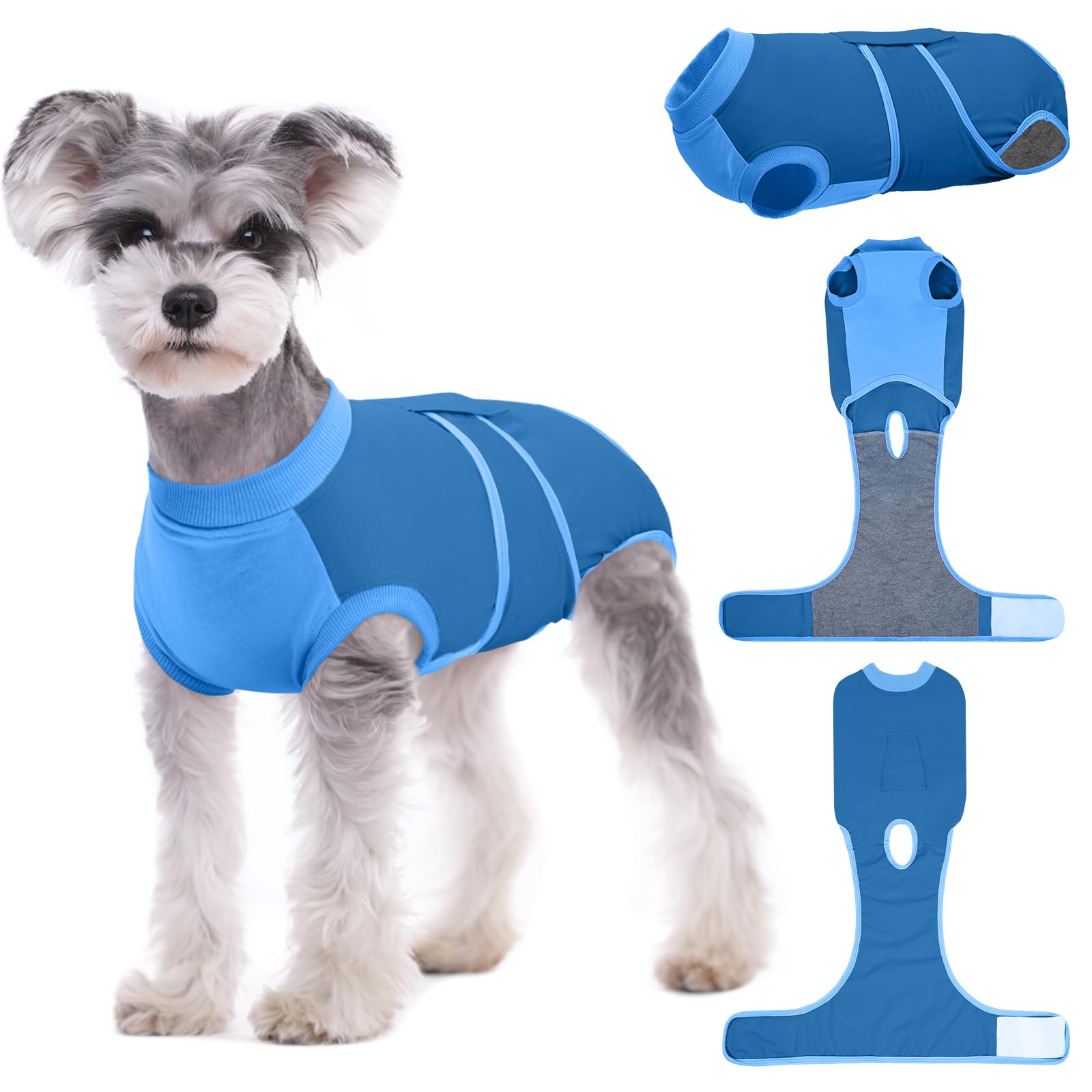 Kuoser Dog Recovery Suit M, Post Surgery Suit for Female & Male Dogs, Adjustable Surgical Onesie with Open Belly Design