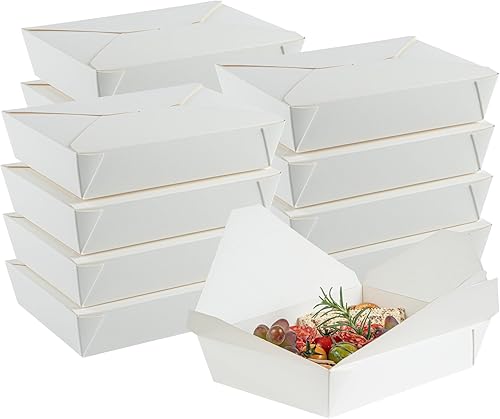 Miniatura 48 de Restaurantware Bio Tek - Cajas para llevar de 45 onzas, 50 loncheras para llevar, con cierre de tabulación, resistentes al calor, desechables, Rojo