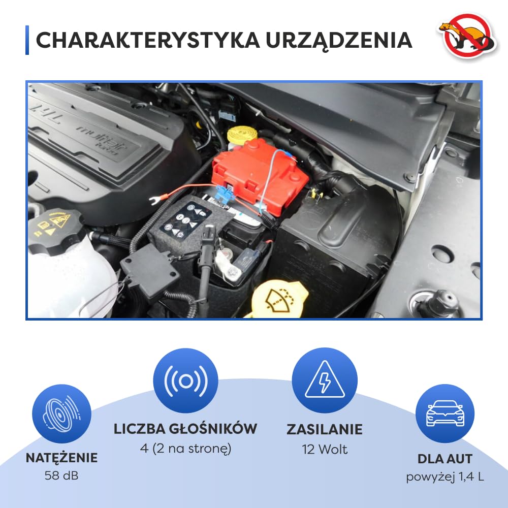 ANTYKUNA Samochodowy podwójny odstraszacz kun ON/OFF 12V – ultradźwiękowy odstraszacz do auta