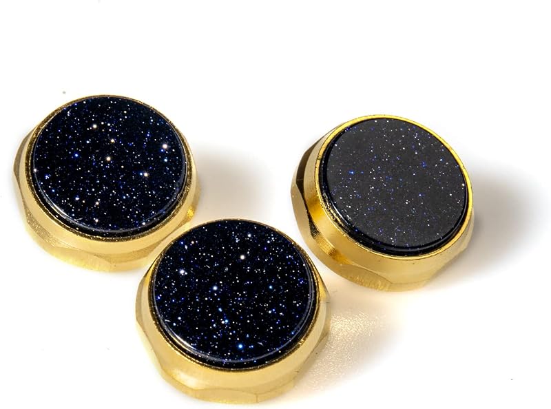 3-Pack Trumpet Valve Caps Finger Button Replacement | starry sky pattern finish, decorative button upgrade, fits most standard trumpets, 3 piece set, brass instrument accessory
