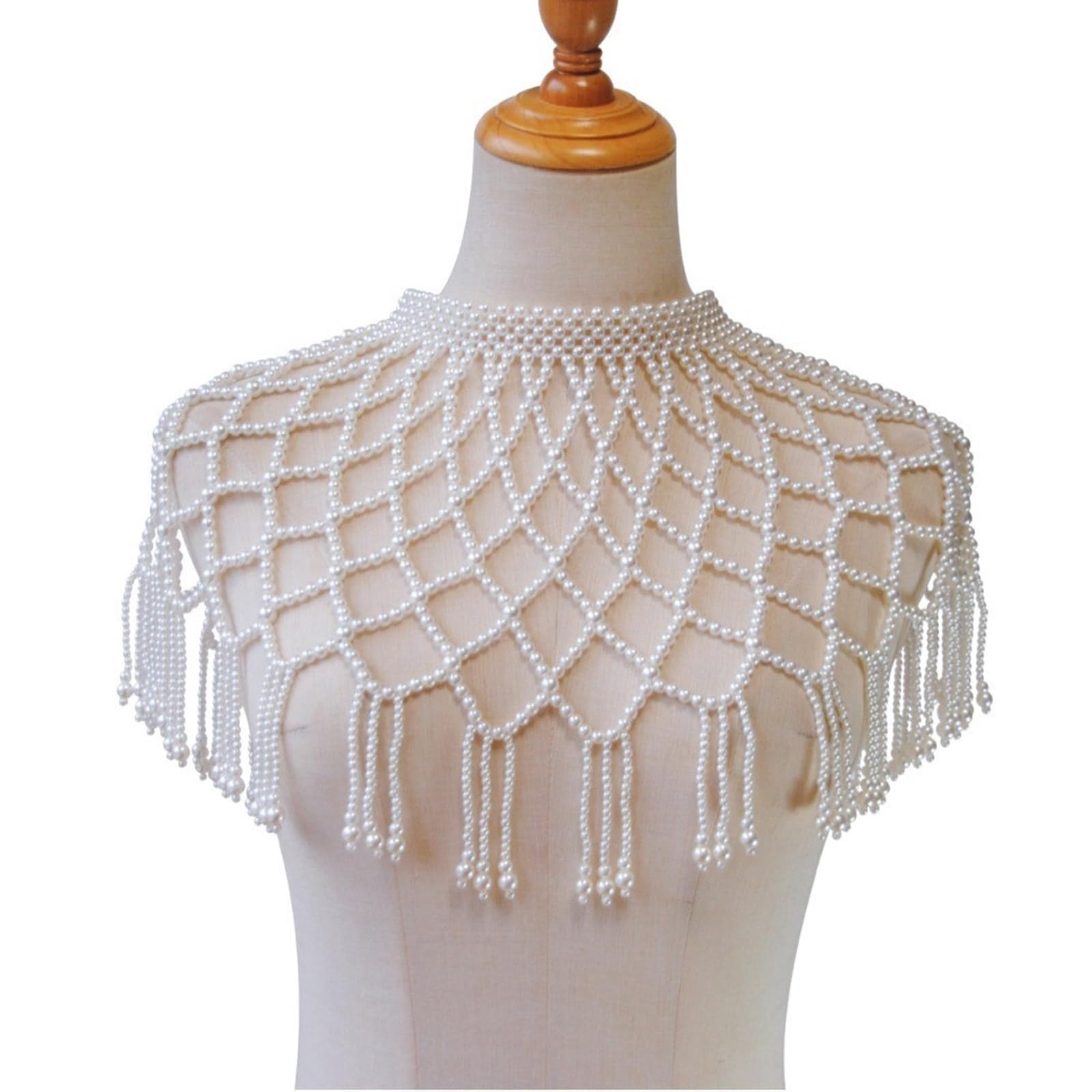 Elegante collar de cadena para el cuerpo, tejido a mano, collar de hombro, joyería corporal que muestra tu accesorio personal de chal