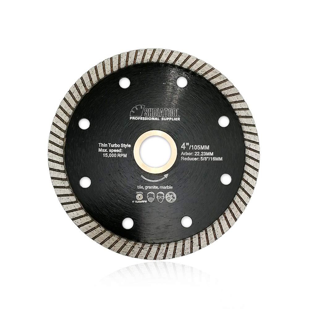 SHDIATOOL Diamond Super Thin Blade for Porcelain Ceramic Tile Granite Dia 105MM Turbo Cutting Disc