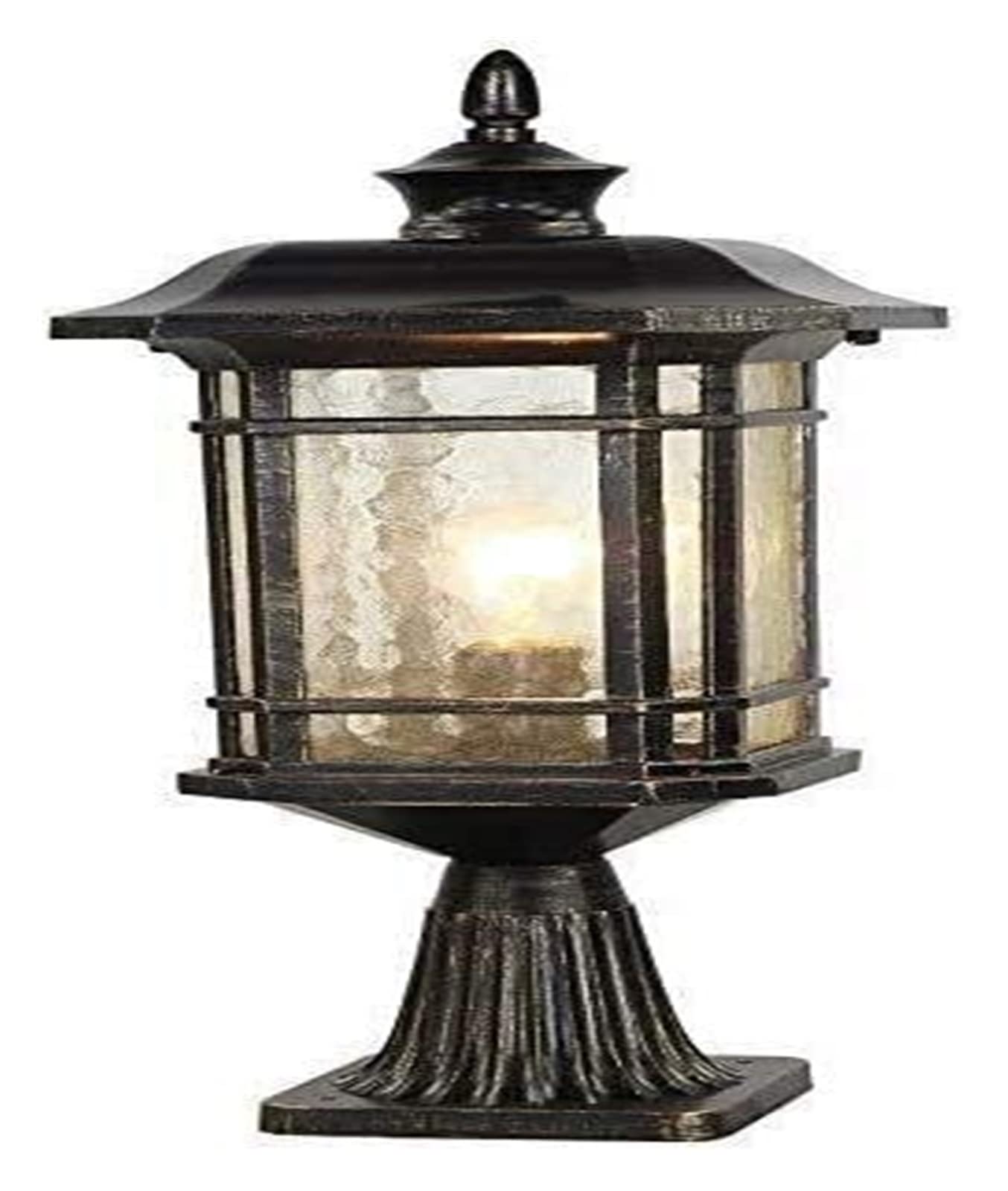 Luci a colonna per cortile Lampada per palo Doria Lampada a colonna nera opaca IP55 Luci per molo impermeabili per esterni Corridoio Portico Padiglione Luci per patio Lampada da giardino in vetro per