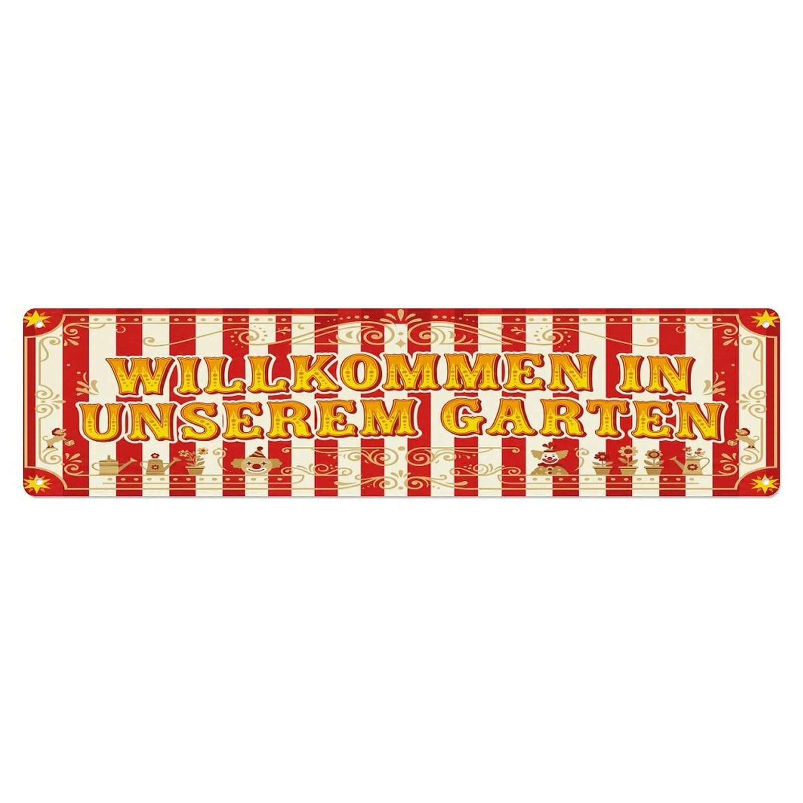 Vintage Welcome to Our Garden Vintage Circus Metal Tin Sign