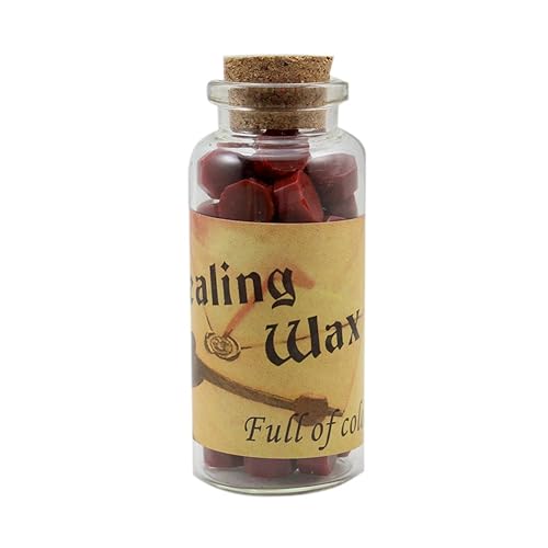 1 botella de varillas de cera octogonal para sello de cera (rojo palma)