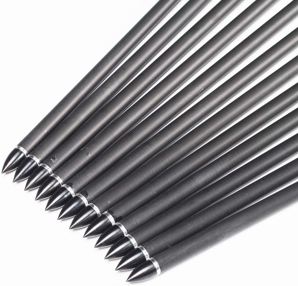 Linkboy Archery Carbon Arrows Hunting Practice Target Arrows 28/29/30/31/32inch Removable Tip for Compound Recurve Long Bows, Spine 250 300 340 400 500 600 700 800, Pack of 6/12PCS : Sports & Outdoors