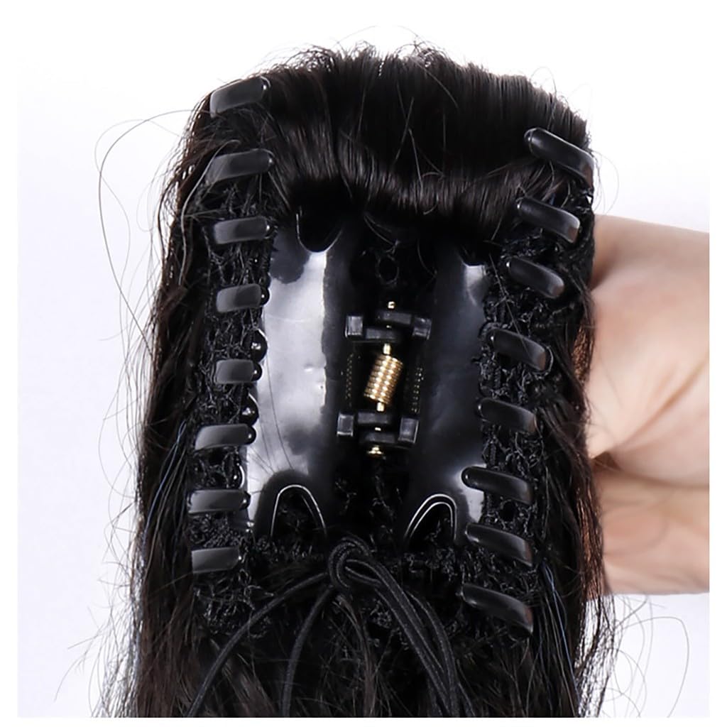 Super Long 80cm Thick Ponytail Extension Synthetic Loose Wavy Claw Clip in High Ponytail for Women Seamless Fake Full Pony Tail Hairpiece (Black/Pink) - Image 4