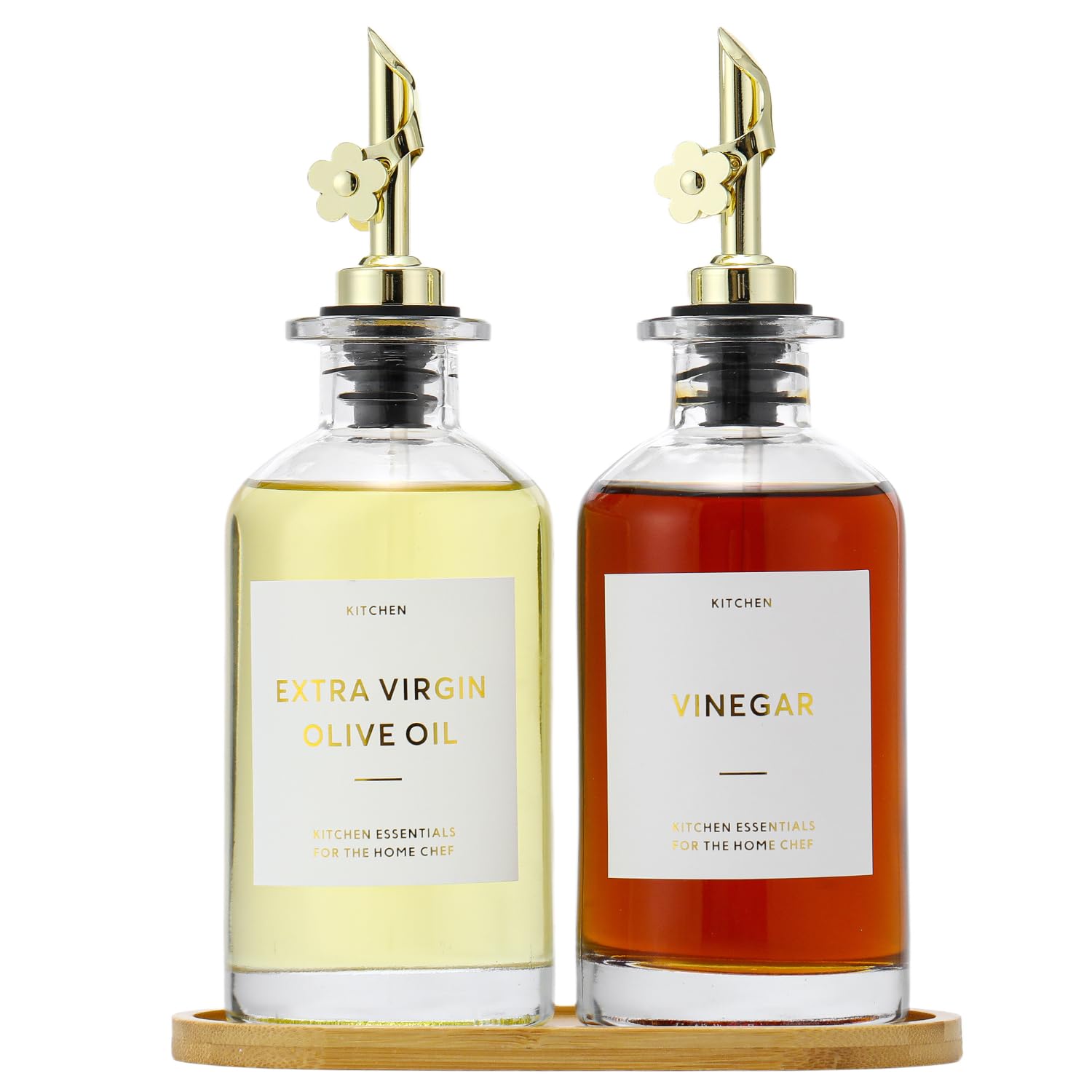 HOMCDALY 12oz Glass Dispenser Set of 2