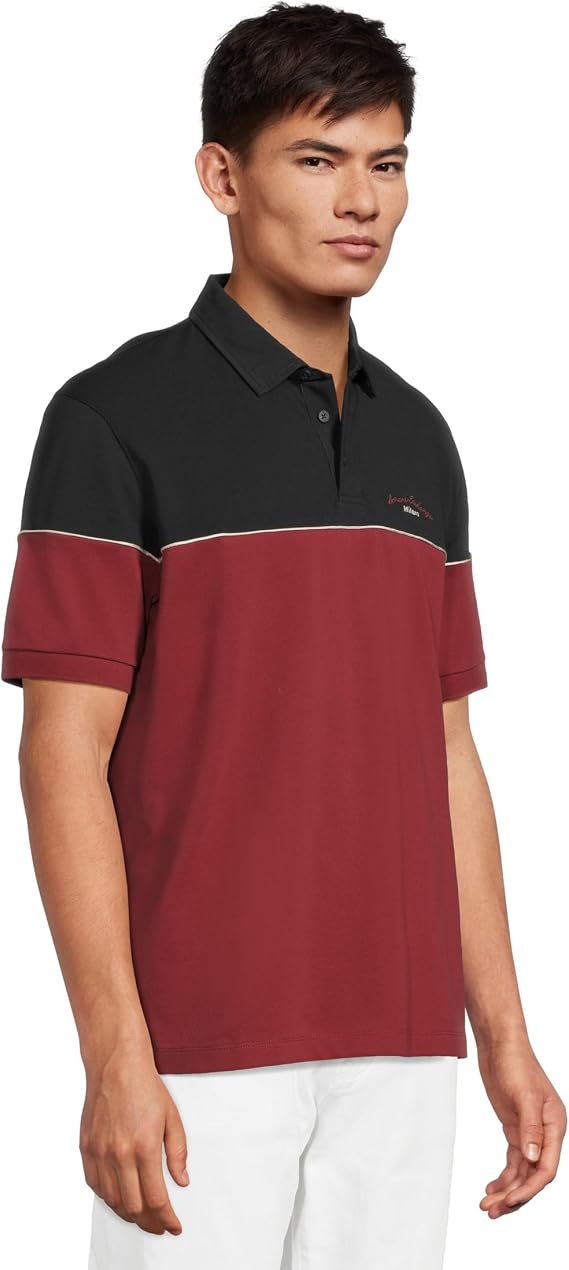 Armani Exchange Script Logo Colorblock Polo