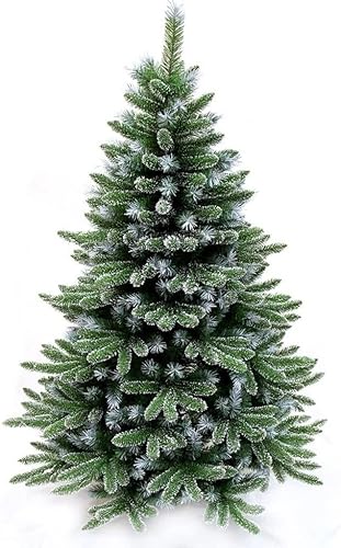 Árbol de Navidad artificial de lujo de 70.9in, con forma de espiga, híbrida cifrada, árbol de Navidad automático con soporte de metal (color  verde,