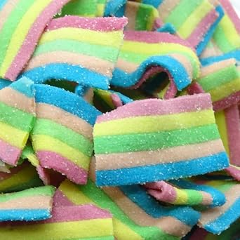 Fizzy Rainbow Bites - Fruit flavour rainbow belts pieces 500g