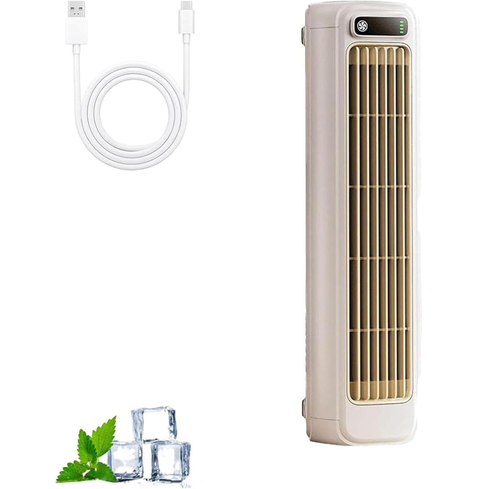 Festberg Cooling Ace, Portable Cooling Ace Air Conditioner, Cooling Fan for Room with 3 Speeds, Quiet Air Cooler, Rechargeable, For Bedroom, Office (Off-White)