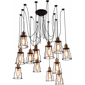 icase4u® Loft Retro Industrie-Stil E27 Kronleuchter, Vintage