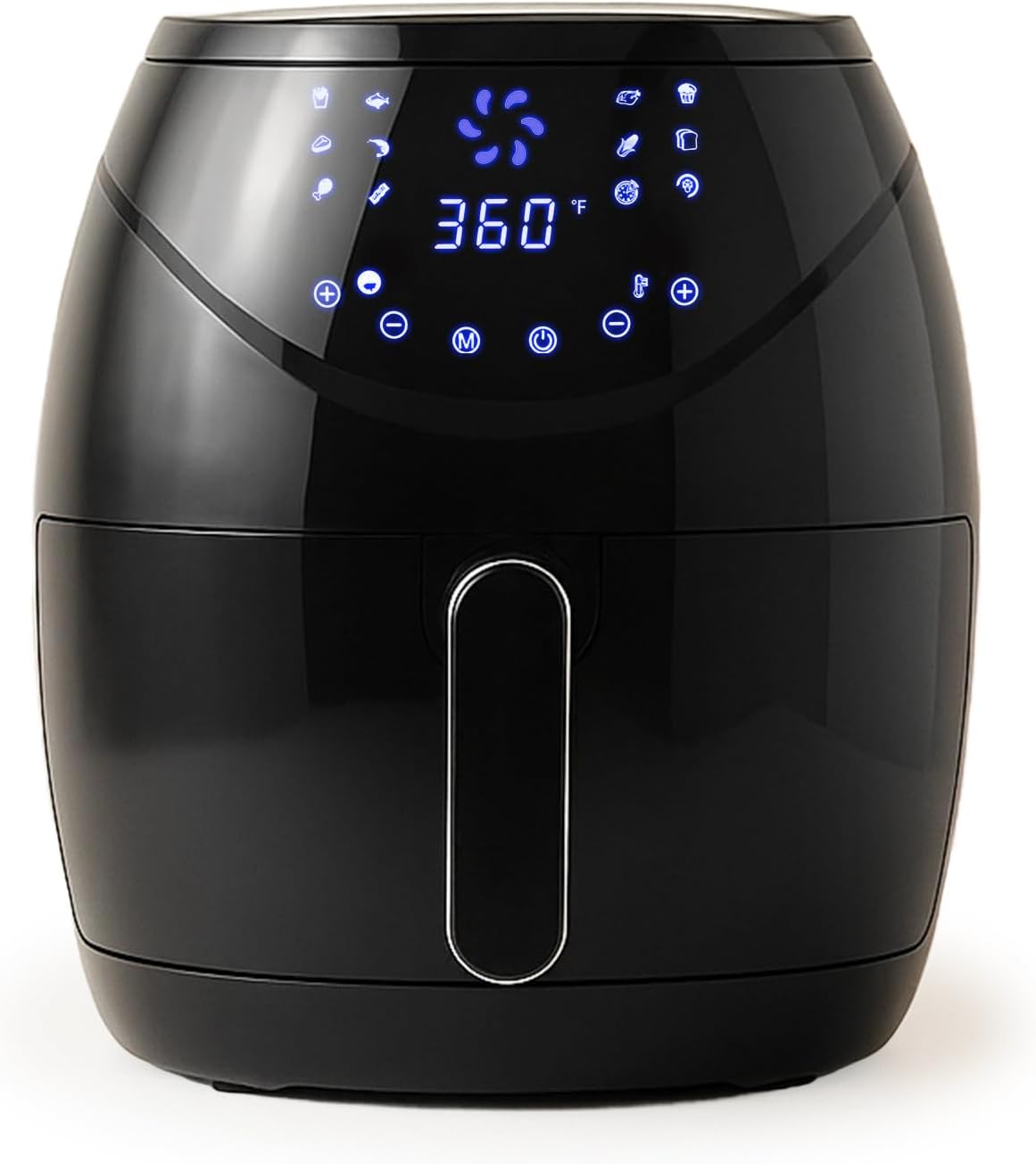 Air Fryer 6.5 QT Extra Hot Air Fryer for Crispy Cooking Bake Roast Nonstick High Gloss Black Finish Perfect for Healthy Meals Kitchen Appliance
