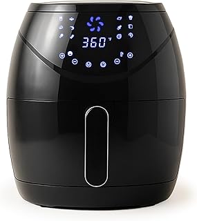 Air Fryer 6.5 QT Extra Hot Air Fryer for Crispy Cooking Bake Roast Nonstick High Gloss Black Finish Perfect for Healthy Meals Kitchen Appliance