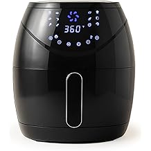 Air Fryer 6.5 QT Extra Hot Air Fryer for Crispy Cooking Bake Roast Nonstick High Gloss Black Finish Perfect for Healthy Meals Kitchen Appliance