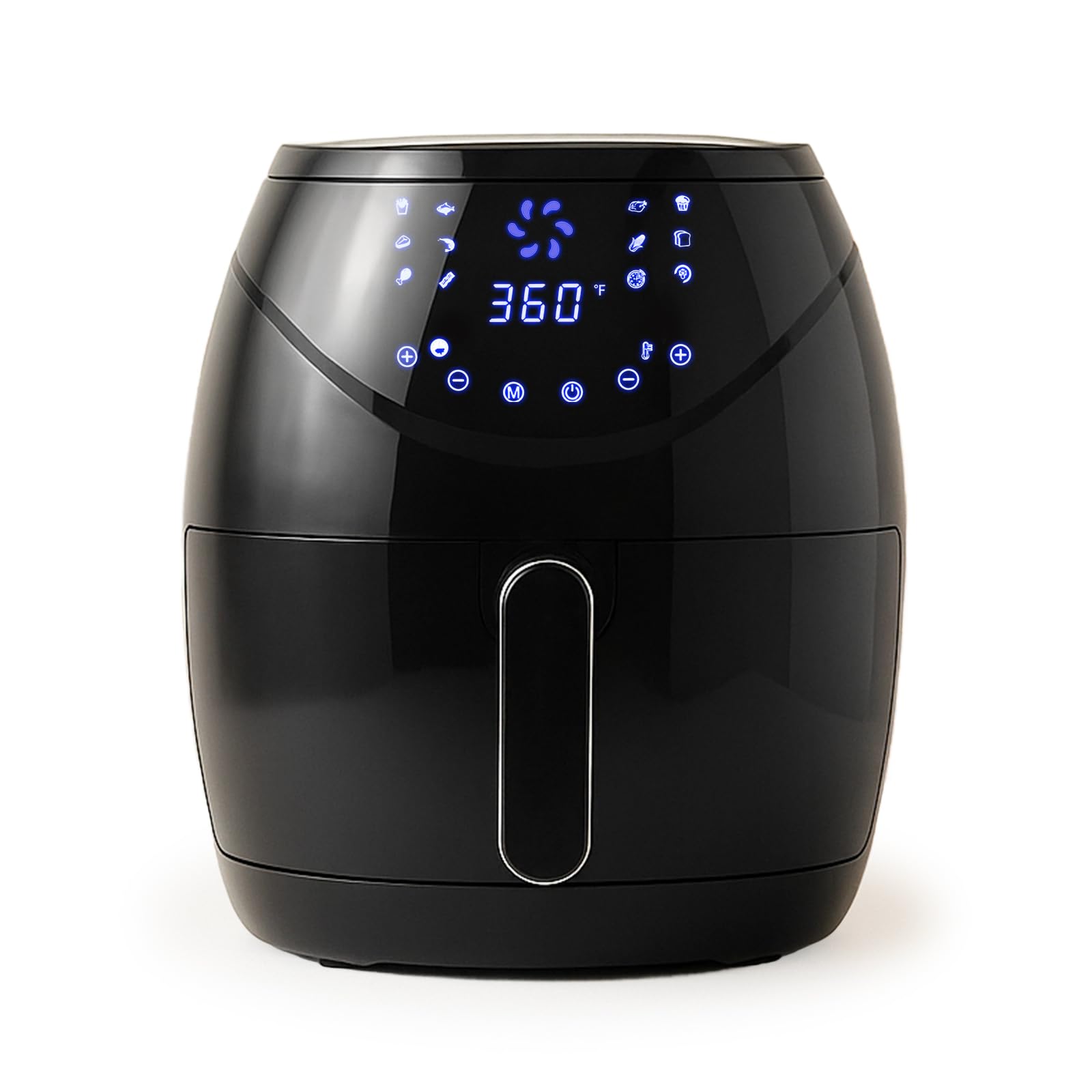 Air Fryer 6 5 QT Extra Hot Air Fryer for Crispy Cooking Bake Roast Nonstick High Gloss Black