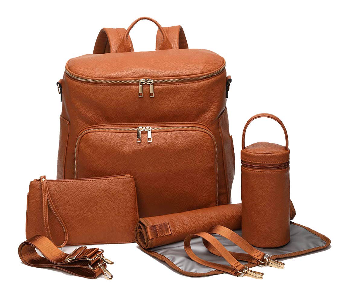 LCY PU Leather Waterproof Backpack Baby 