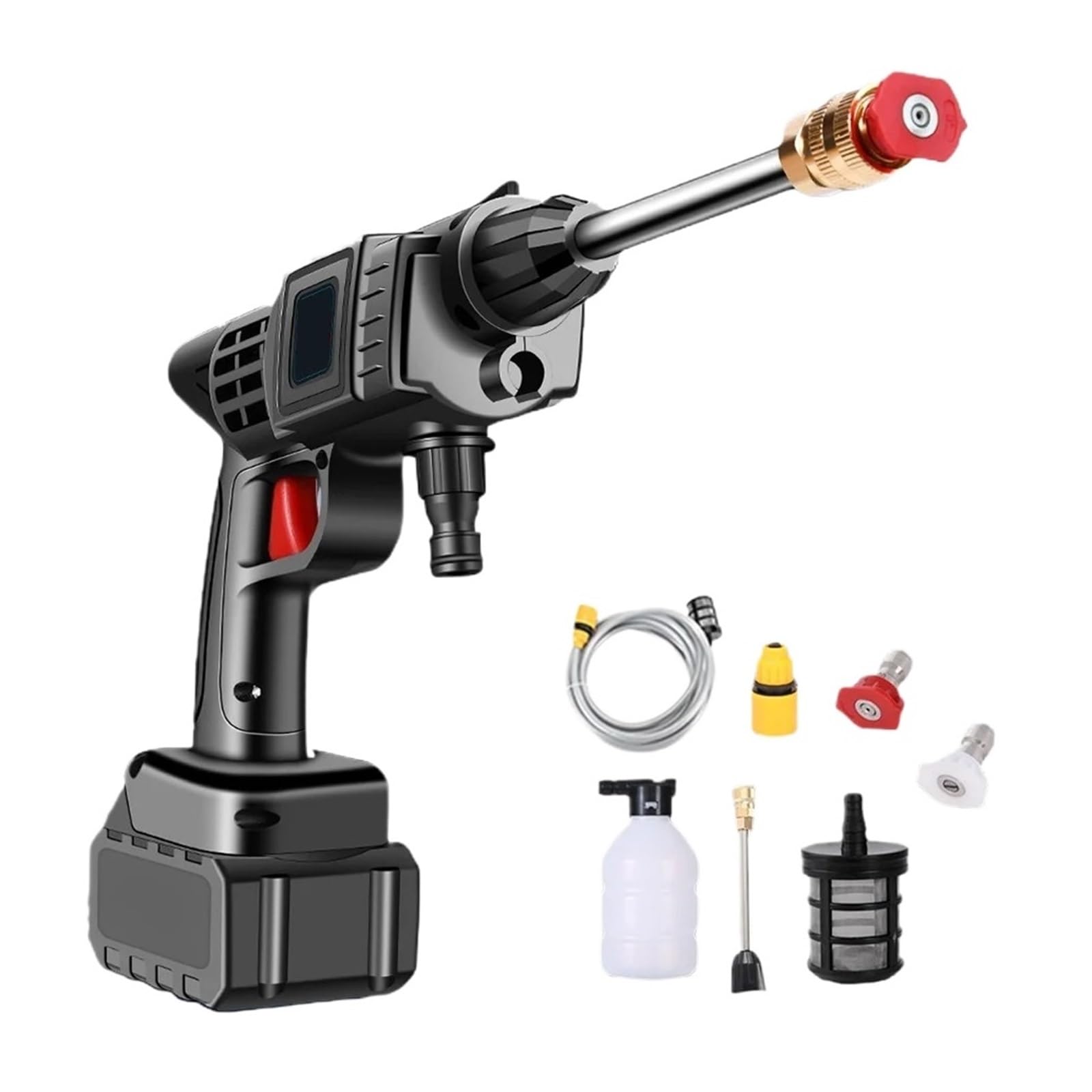 Myjka CiśNieniowa 70BAR Akumulatorowa Myjnia Samochodowa Pod Wysokim Ciśnieniem Pistolet 12000mA Generator Piany Pistolet Na Wodę Spray Do Czyszczenia Myjnia Samochodowa Samochód