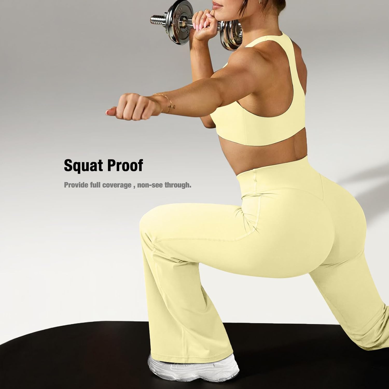 JGS1996 Wide Leg Yoga Pants Bottoms Straight Leg Leggings for Women High Waist Stretch Booty Casual Gym Workout Sweatpants - Image 5