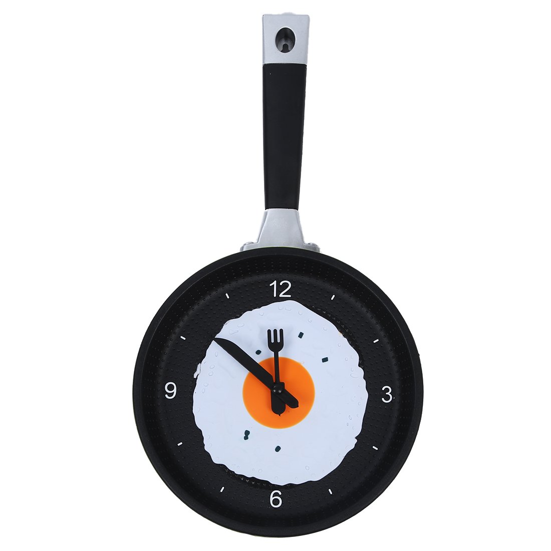 CTRLZS Frying Pan Clock with Fried Egg - Novelty Hanging Kitchen Cafe Wall Clock Kitchen - Green