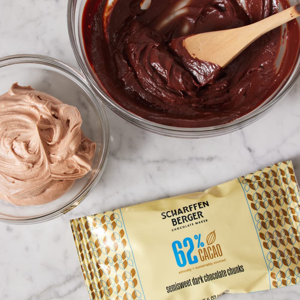 SCHARFEEN BERGER Baking Chocolate Chunks, Semisweet, 6 Ounce (Pack of 5)