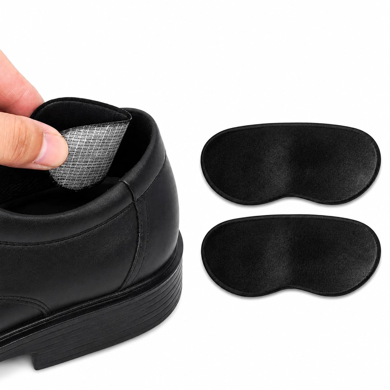 Silicone Heel Cushion Grips Inserts for Men and Women, Black | Sweat Wicking Fabric, Anti-Slip Top Layer, High Density Foam, 9 cm x 4.3 cm Size, For Heels & Flat Shoes-image-41