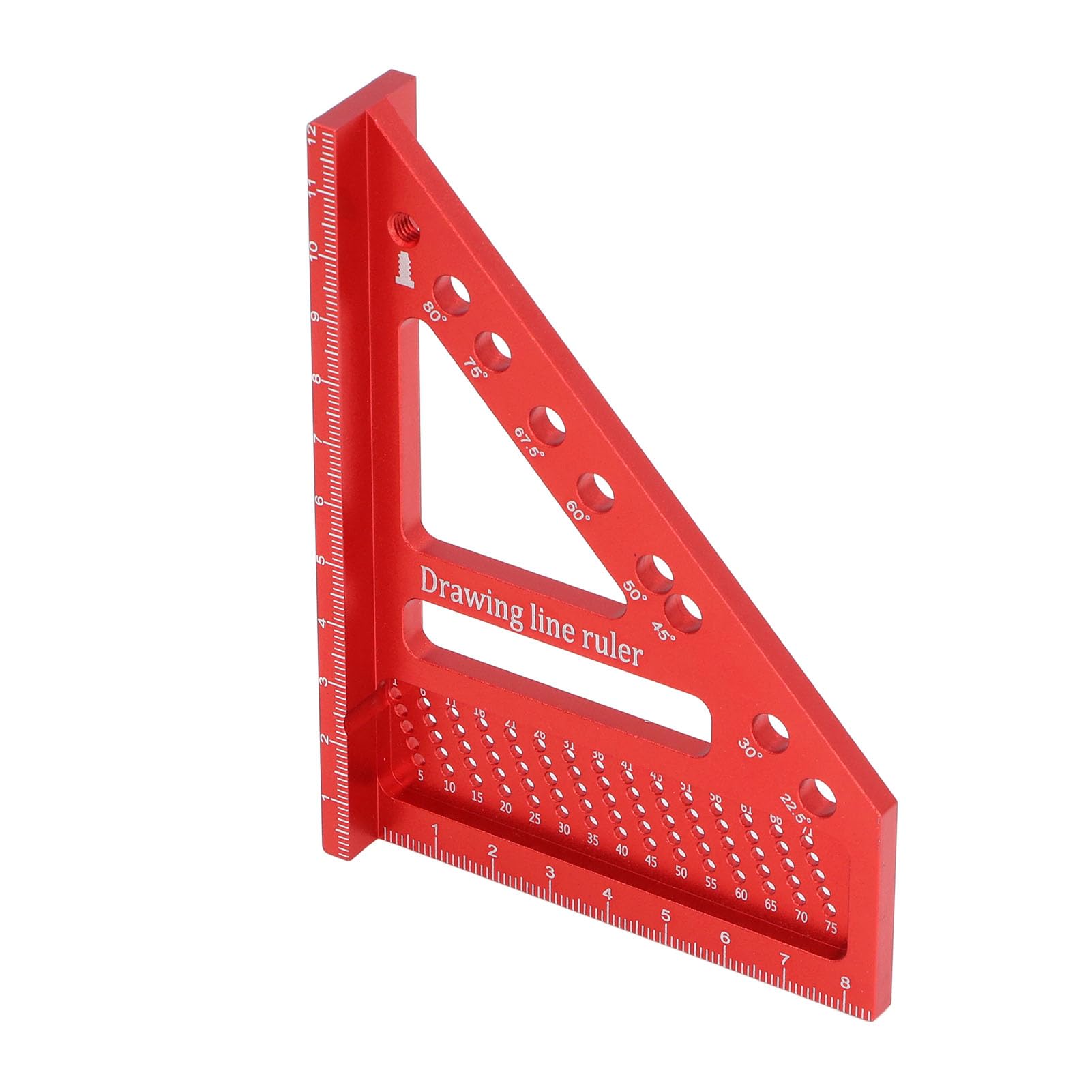 Small Carpenter Square Aluminum Alloy Small Carpenter Square, Engraved Scale Mini Triangle Square Ruler Lightweight and Portable for Woodworking, Engineering and Construction