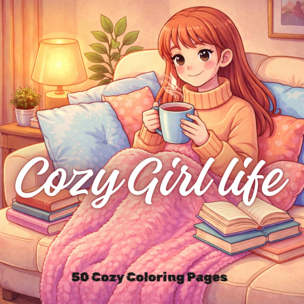 Cozy Girl Life: 50 Relaxing Coloring Pages | Cute & Cozy Everyday Moments | Bold and Easy Designs for Stress Relief and Relaxation