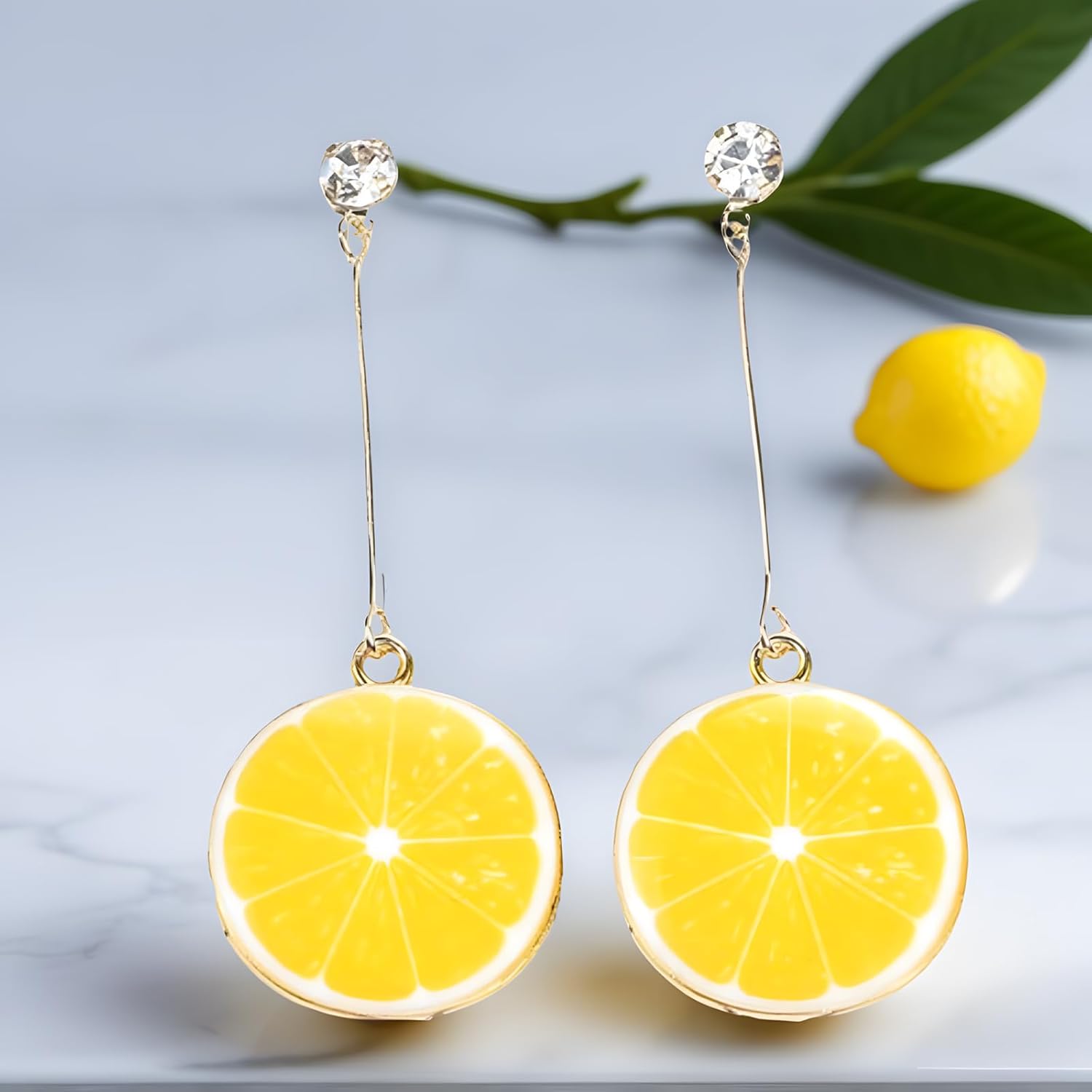 Watermelon Earrings for Women No Pierced Lemon Strawberry Clip on Earrings Weird Fruit Shaped Earrings - Image 4