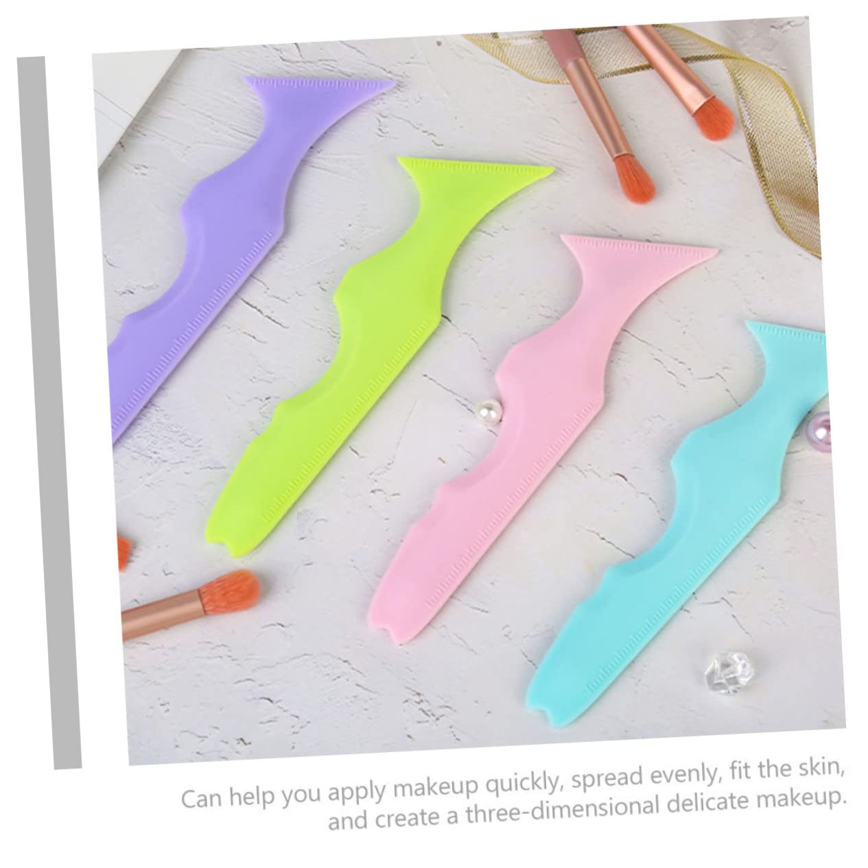 Ipetboom 10pièces Outils De Maquillage Silicone Pour Eyeliner Gabarit Et Protecteur Pour Maquillage Des Yeux Précis Et Rapide Réutilisable Pour Ombre à Paupières Et Mascara