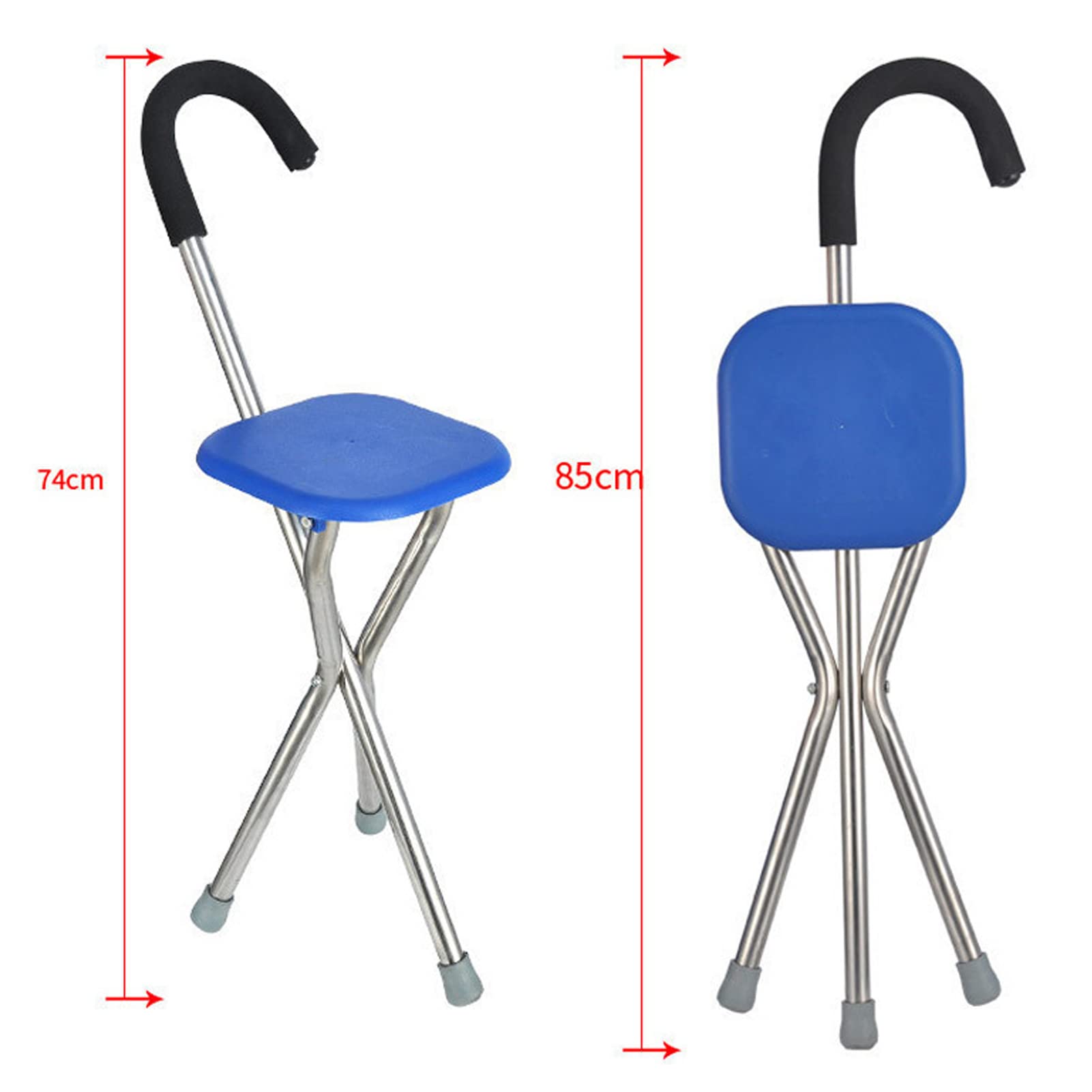 Bastone da Passeggio con Sedile, Sedile Pieghevole con Base Antiscivolo, Maniglie Comode Ergonomiche Eleganti per Anziani E Anziani Disabili Riposano Mentre Si Cammina, Marrone