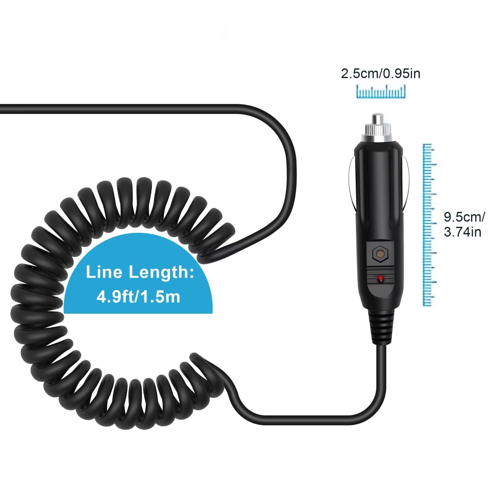 HISPD Car DC Adapter for Uniden Bearcat Radio Scanners: BC60XLT-1 BC-70XLT Power Cable