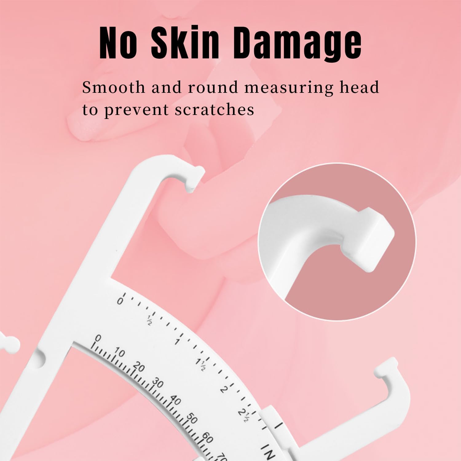 Body Fat Caliper with Body Fat Percentage Measure Chart for Accurately Measuring Body Fat,White