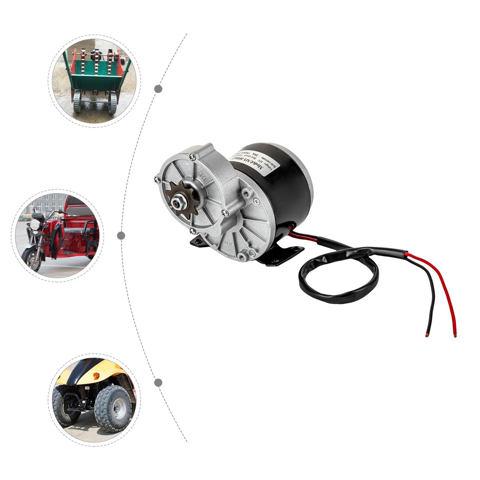 Silnik elektryczny z przekładnią, silnik DC 250 W, 2750 obr./min, do rowerów, motorowerów, rowerów typu Pocket Bikes, skuterów, pojazdów elektrycznych (12 V)