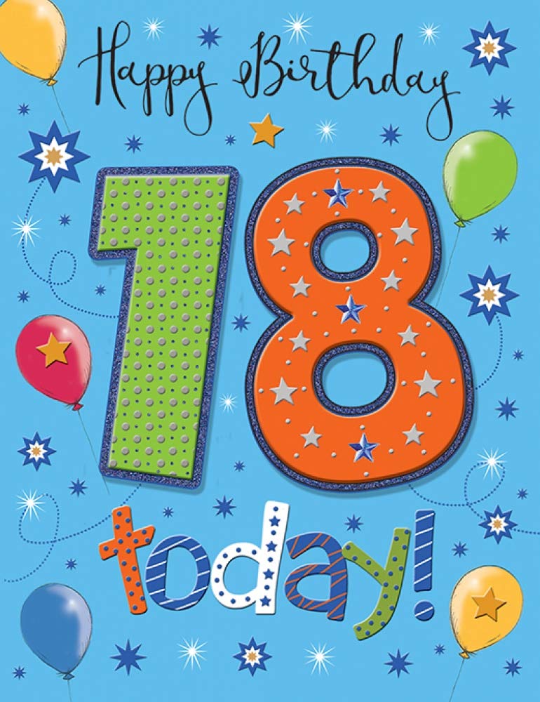 Fun 18th Happy Birthday Greeting Card Man - 18 Today - Regal Publishing