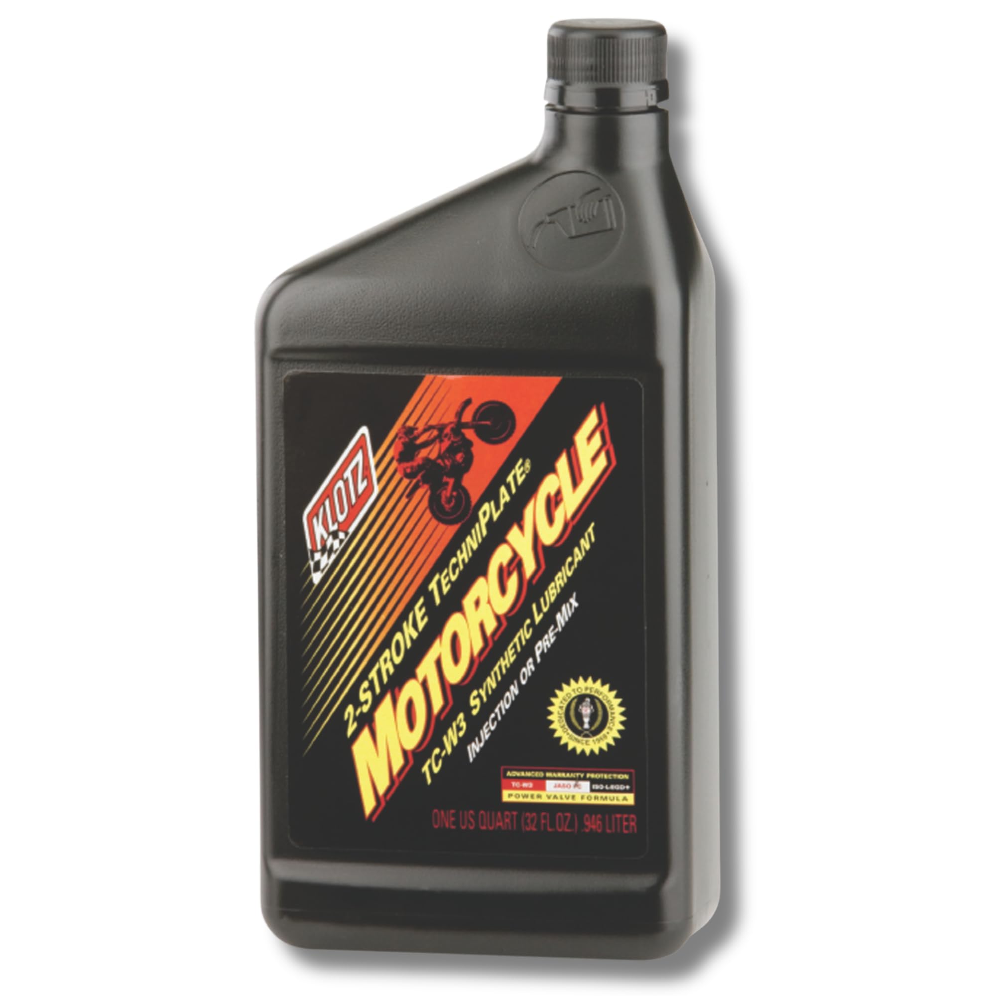 Klotz Motorcycle & Dirt Bike TechniPlate Synthetic Premix / Injector Oil Lubricant for 2-Stroke TC-W3 Engines – 1 Quart KL-302
