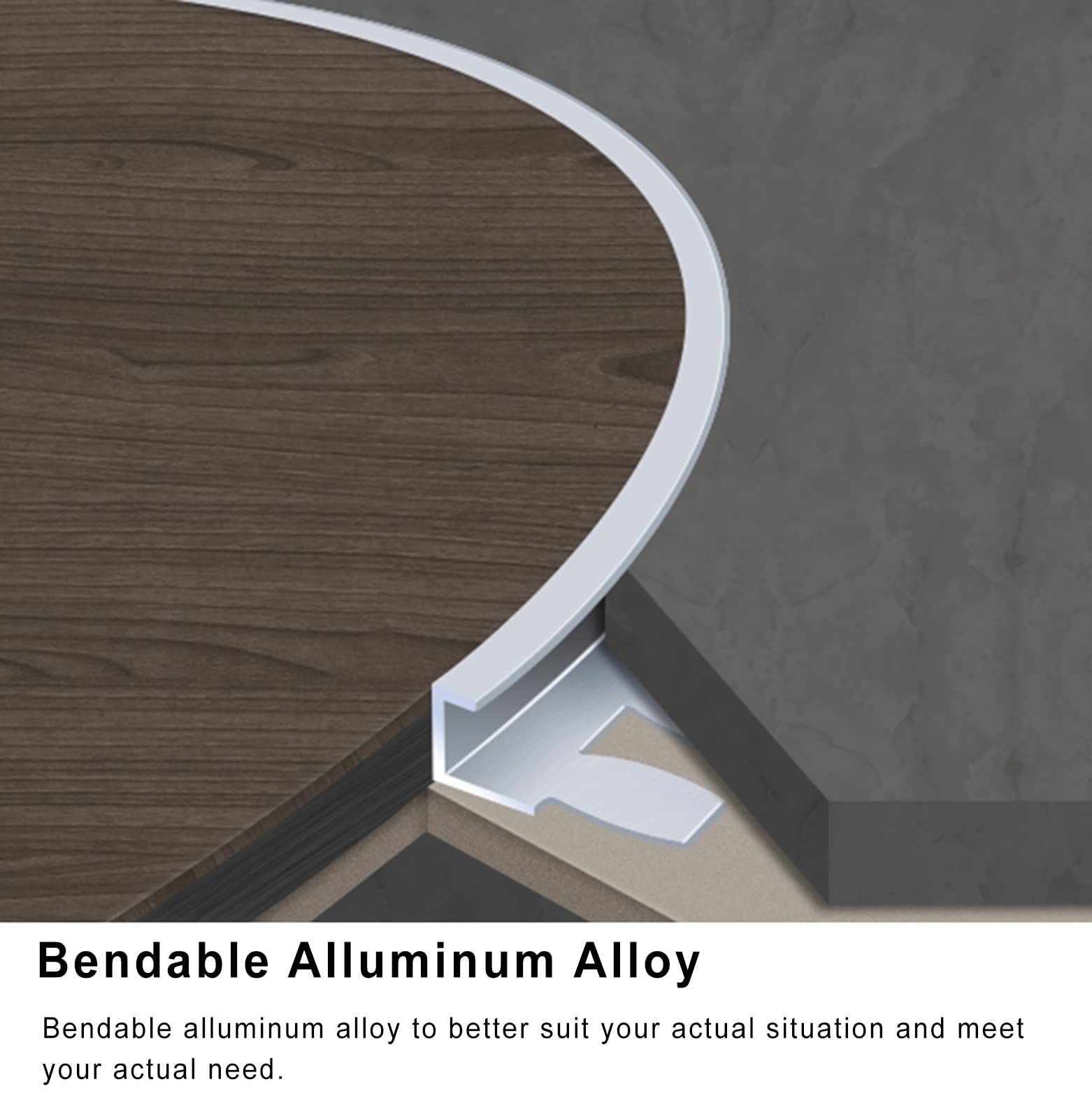 XBTGS Tira de transición de suelo para puerta de cocina, dormitorio, tiras de transición multifuncionales para madera a azulejos, tiras de unión de suelo de madera a laminado, para cubrir huecos
