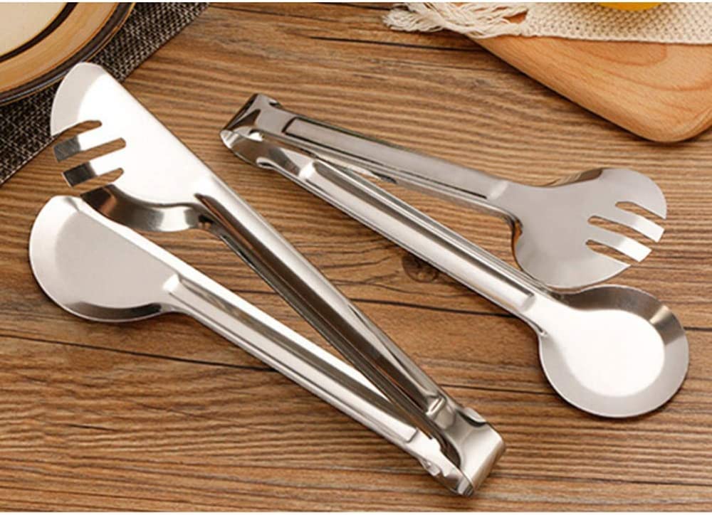 Pinze in acciaio inox, per barbecue, insalata, bistecca, antiscivolo, utensili da cucina per buffet