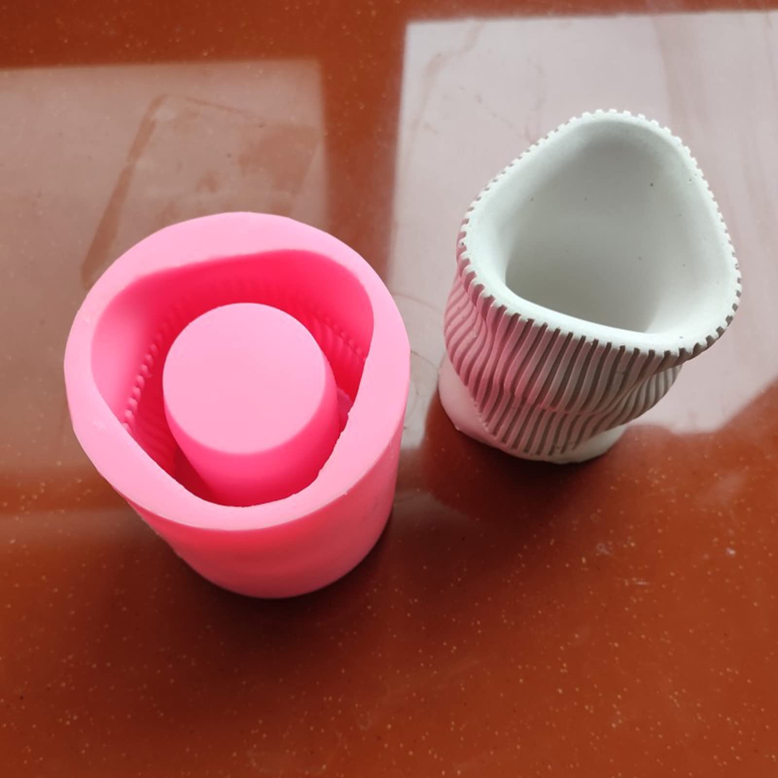 Onda contorta Gesso Stampo in silicone Fai da te Piante grasse Vaso fiori in cemento Vaso Gesso Stampo in argilla cemento Portacandele Scatola immagazzinaggio Stampi per resina epossidica