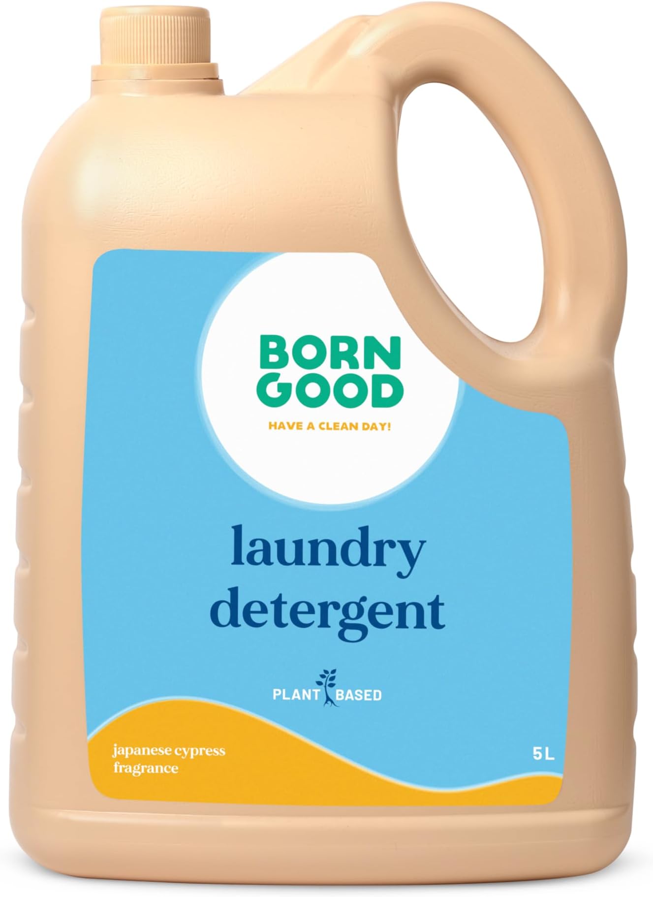 Born Good Natural Laundry Liquid Detergent | 5000ml | Japanese Cypress Fragrance | Plant-Based, Non-Toxic, Eco-Friendly, Organic | Tough on Stains & Odour, Gentle on Skin & Fabrics Baby-Safe